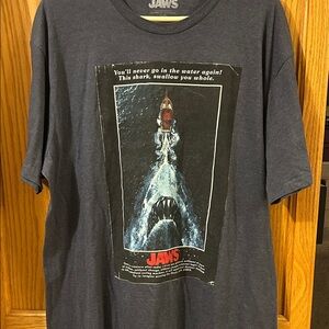 Jaws Graphic Tee - Navy Short Sleeve Shirt